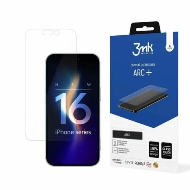 3mk iPhone 16 Plastfilm Skärmskydd ARC+ Transparent