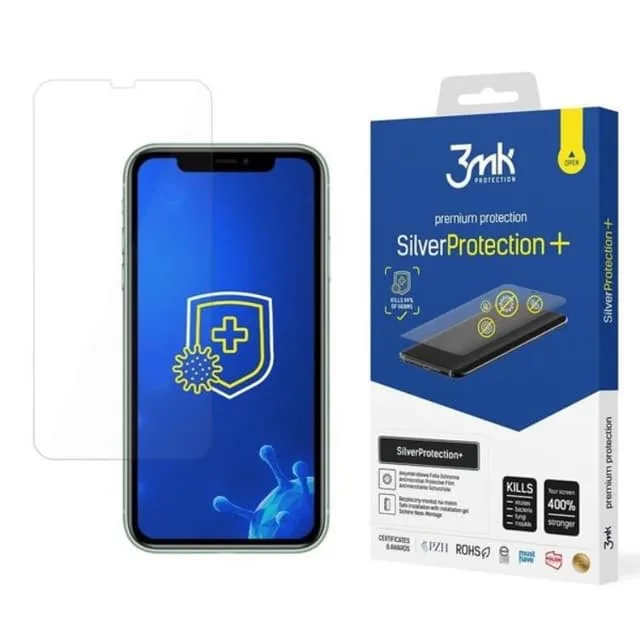 3MK iPhone 11 Plastfilm skärmskydd Silver Protection+