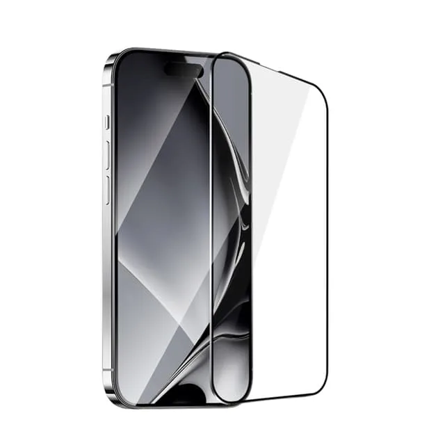 iPhone 16 Härdat Glas Skärmskydd Metall Ram