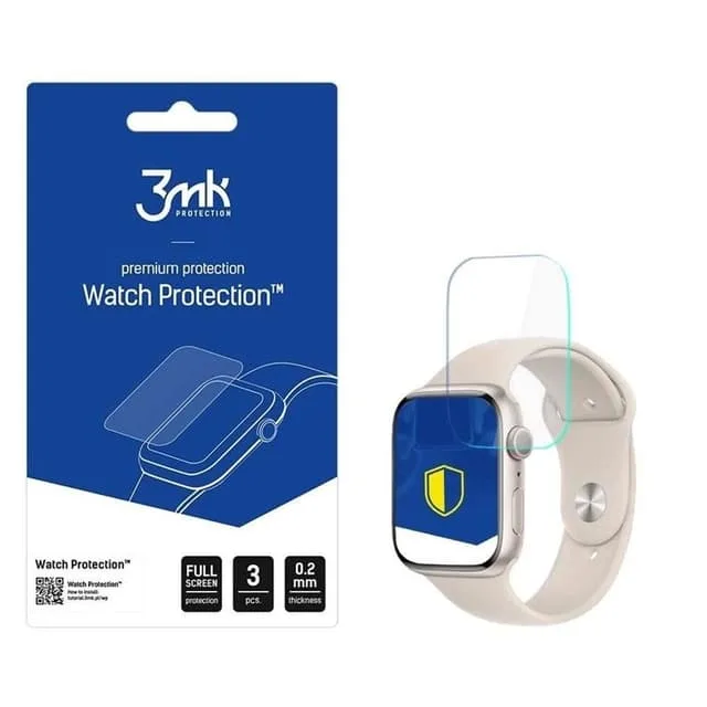 3MK Apple Watch 8 45mm Plastfilm Skärmskydd ARC+ Transparent