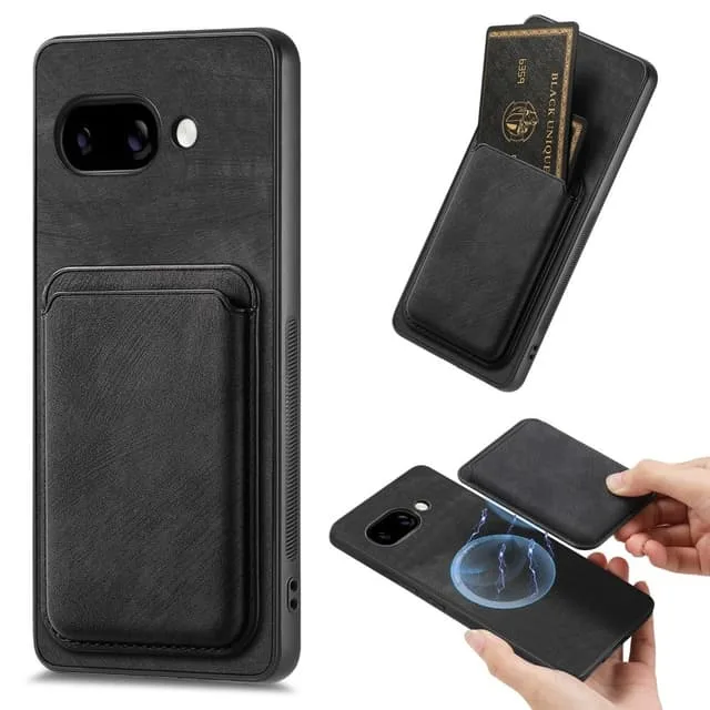 Skalo Google Pixel 9a PU-Läder Magnetisk Korthållare Skal