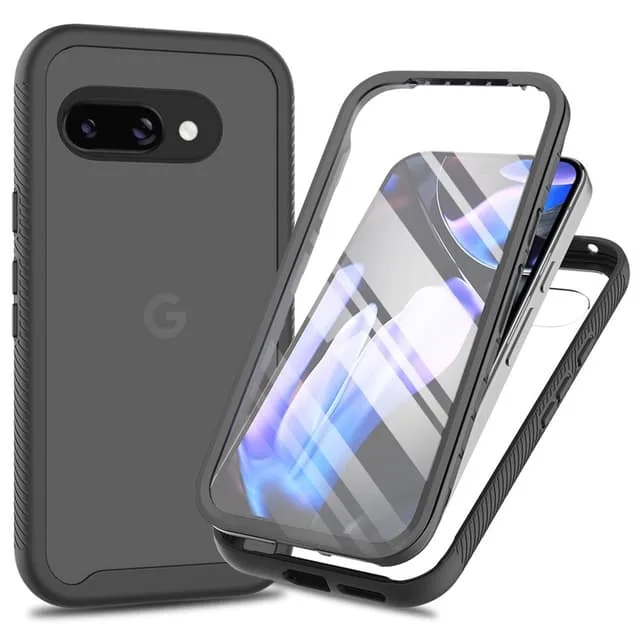 Skalo Google Pixel 9a Shockproof Clear Hybrid+Skärmskydd Skal