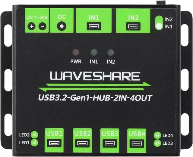 Nördic Industriell USB HUB för 2 datorer till 4 USB 3.2 portar