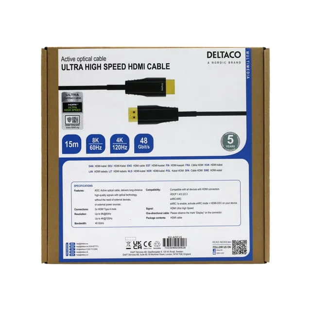 DELTACO - Ultra High Speed - HDMI-kabel