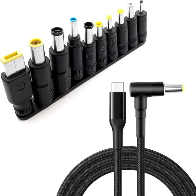 Nördic USB‑C till DC‑strömkabel med 10st adaptrar