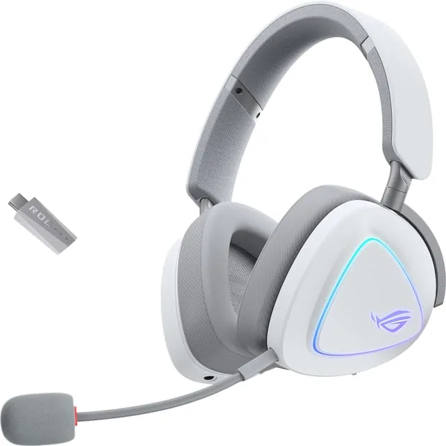 ASUS ROG Delta II Trådlösa spelhörlurar, 2,4 GHz och Bluetooth-anslutning, stort och autentiskt DualFlow-ljud, 50 mm Tit