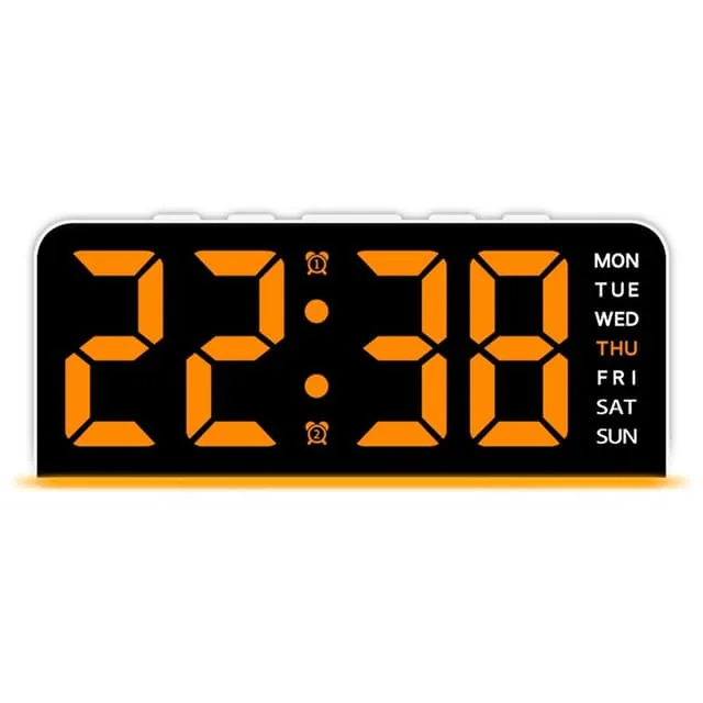 LED-klocka Digital Väckarklocka Stor Display Datum Temperatur Väckarklocka