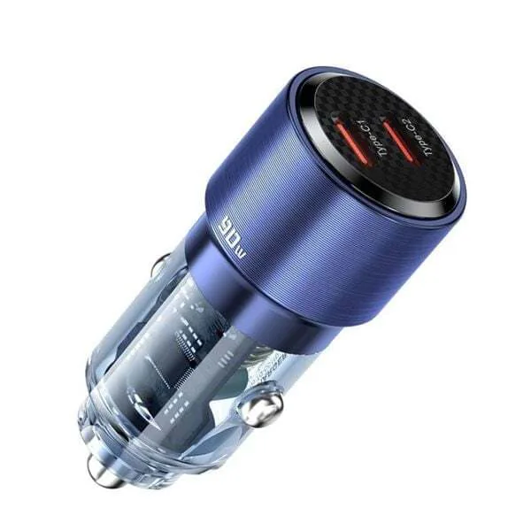 24 Qualo billaddare 90W med dubbla USB-C-portar