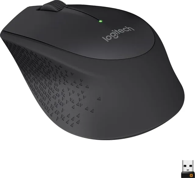 Logitech M280 trådlös mus, 2,4 GHz med USB Nano-mottagare, 1000 DPI optisk spårning, 3 knappar, 18 månaders batteri, PC/Mac/bärbar dator/Chromebook- Svart