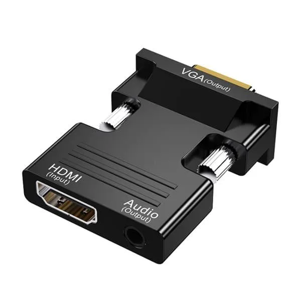 24 HDMI-hona till VGA-hane-adapter med AUX-utgång