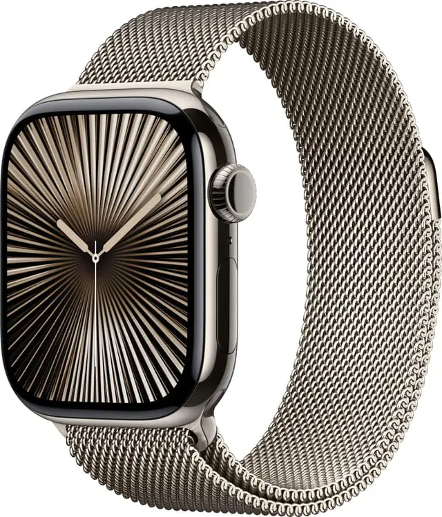 Apple Watch Series 10 GPS + Cellular 46mm Natural Titanium Case with Natural Milanese Loop