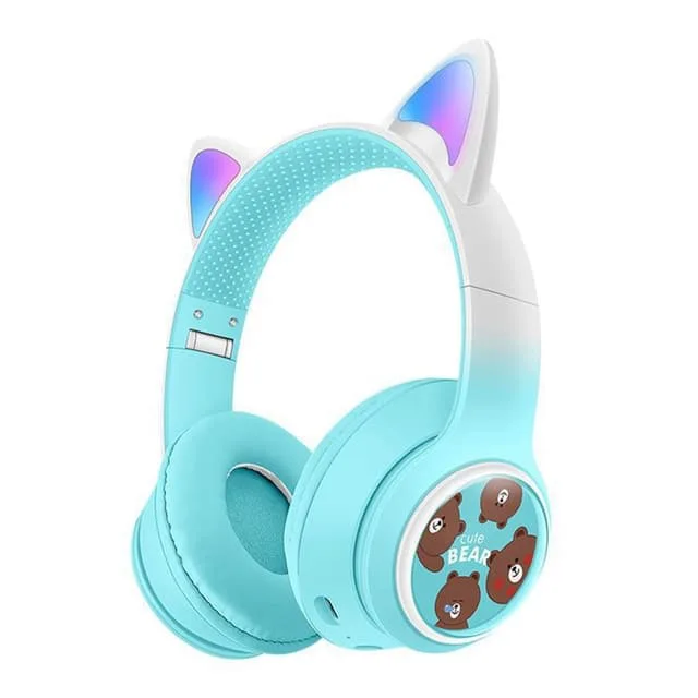 MTK Trådlösa On-Ear hörlurar Glödande Kattöra Bluetooth