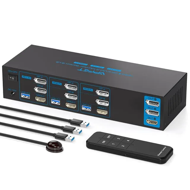 NÖRDIC KVM Switch 3 till 3