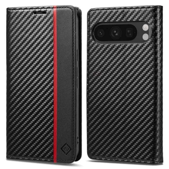 Skalo Google Pixel 10 Pro XL LC.IMEEKE Carbon Fiber Plånboksfodral