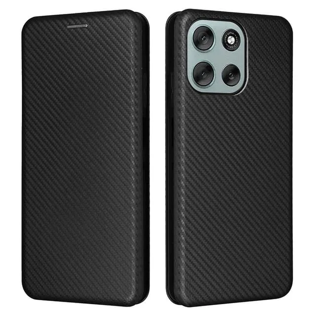 SKALO Motorola Moto G56 5G Carbon Fiber Plånboksfodral