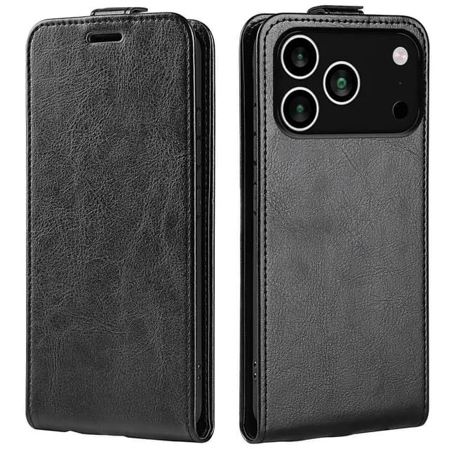 Skalo iPhone 17 Pro Vertical Flip PU-Läder Plånboksfodral