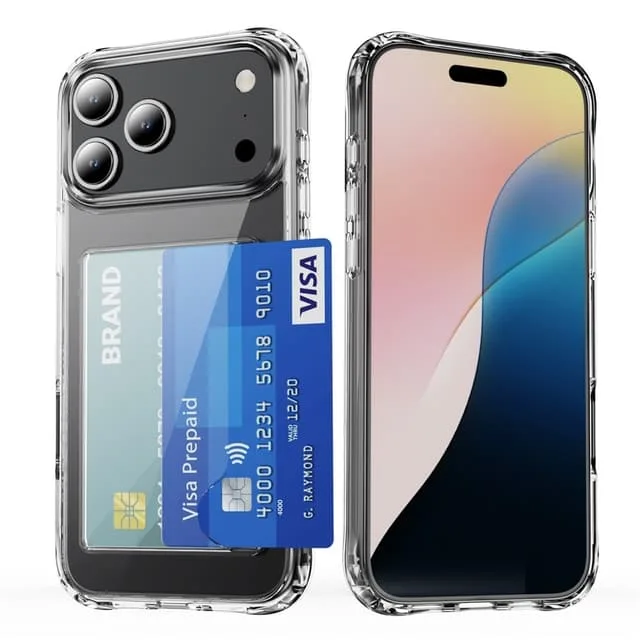 Skalo iPhone 17 Pro Max Transparent Kortfack Skal