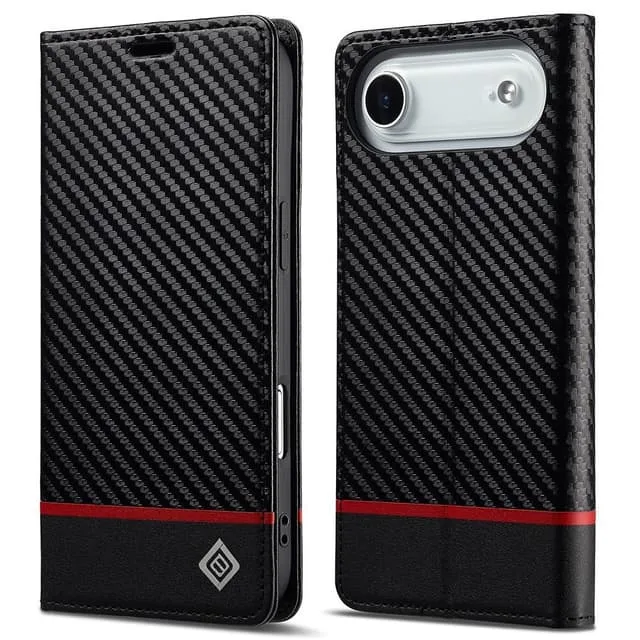 Skalo iPhone Air LC.IMEEKE Carbon Fiber Plånboksfodral
