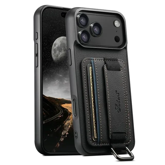 Skalo iPhone 17 Pro Max SUTENI H13 PU-läder Korthållare Skal