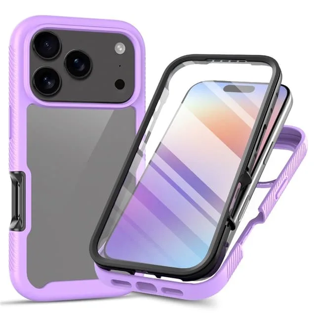 Skalo iPhone 17 Pro Max Shockproof Clear Hybrid+Skärmskydd Skal