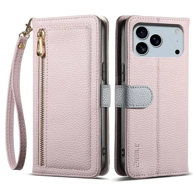 Skalo iPhone 17 Pro Max ESEBLE E11 Litchi Mirror Plånboksfodral