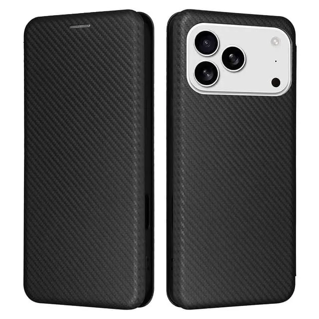 Skalo iPhone 17 Pro Max Carbon Fiber Plånboksfodral