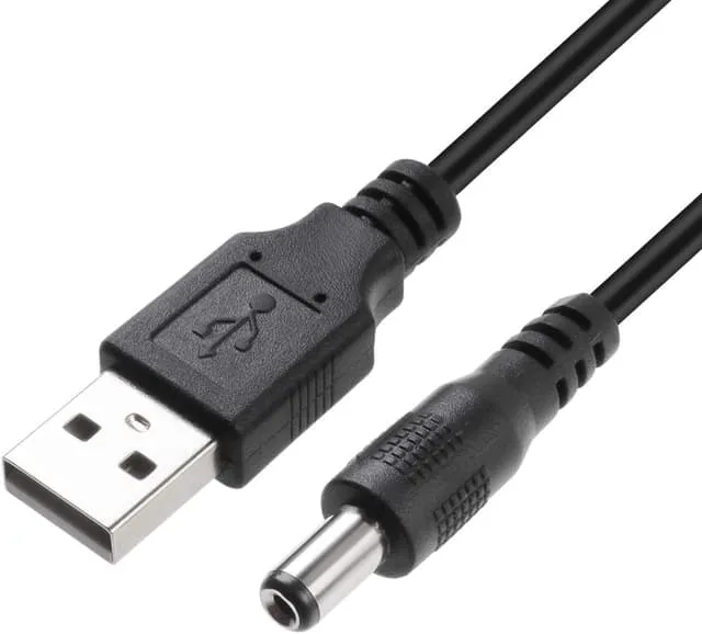 Nördic 2m USB-A kabel till DC 5.5x2.1mm