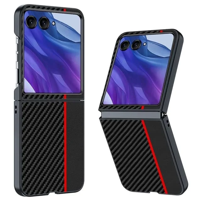 SKALO Motorola Razr 60 Ultra 5G Carbon Fiber Flip Skal