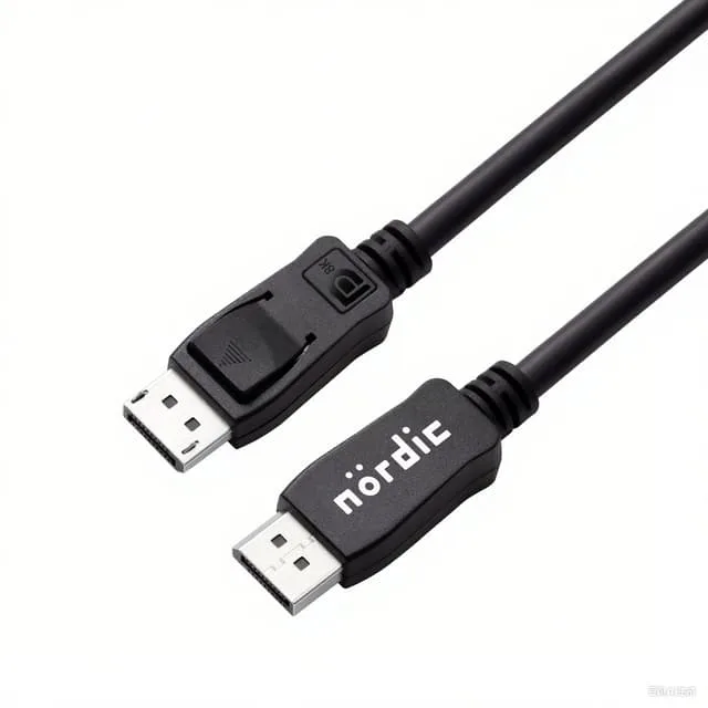 NÖRDIC CERTIFIED CABLES 5m nylonflätad Displayportkabel 1.4 UHD 8K60Hz 4K144Hz HBR3 32,4Gbps 10-bit HDR PVC