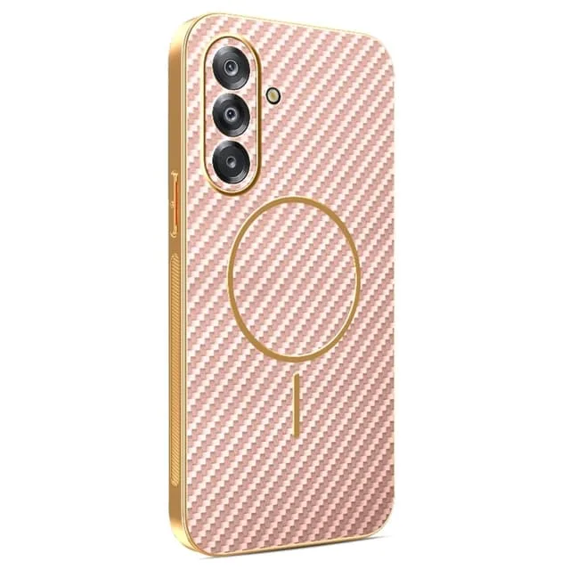 Skalo Samsung A17 Carbon Fiber Guldkant Skal