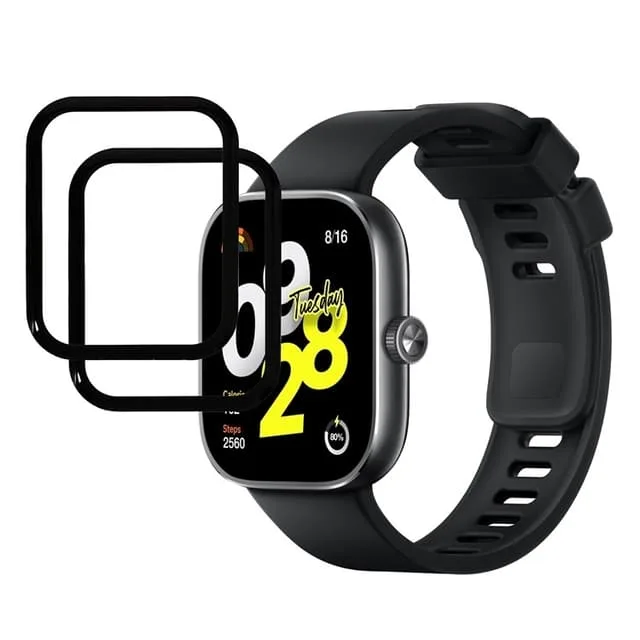 För Xiaomi Redmi Watch Move Skärmskydd Smartklocka HD Klar PMMA Film Svart Kant 2st