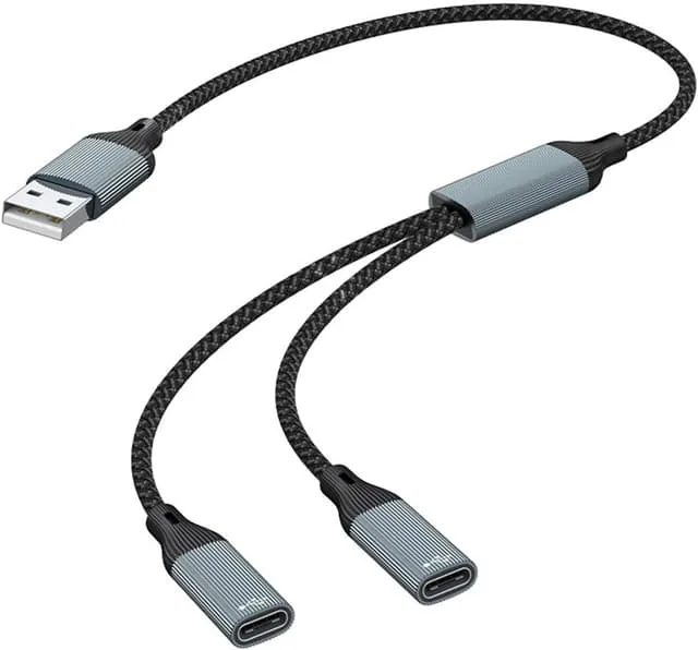 NÖRDIC USB Splitter USB-A till 2xUSB-C