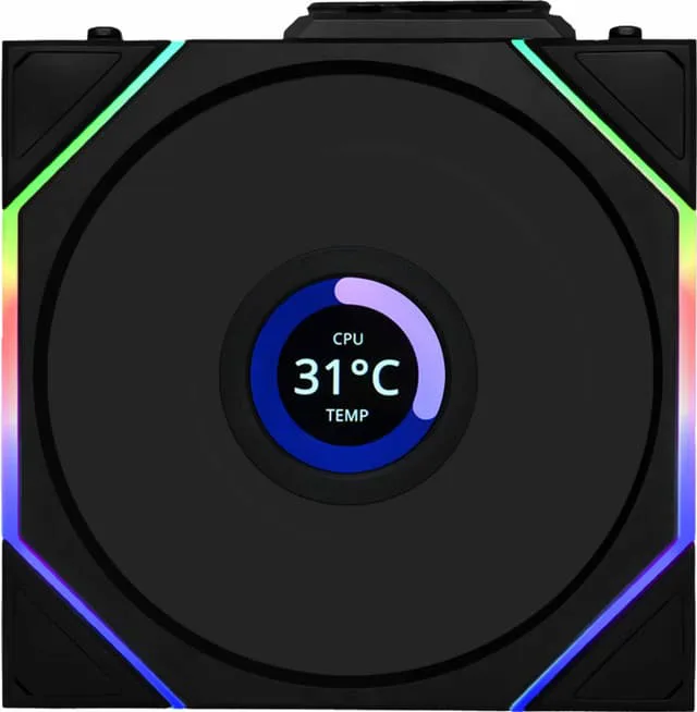 Lian Li UNI TL trådlös LCD 120mm PC-fläkt (svart)