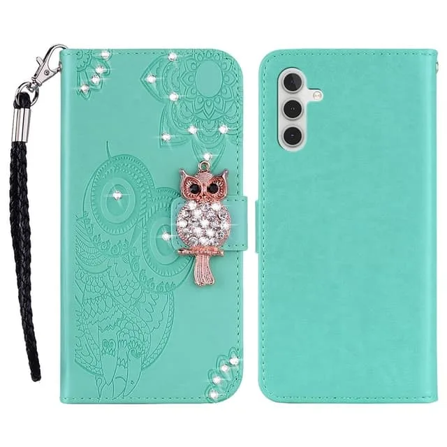 Skalo Samsung S25 FE Owl Bling Plånboksfodral