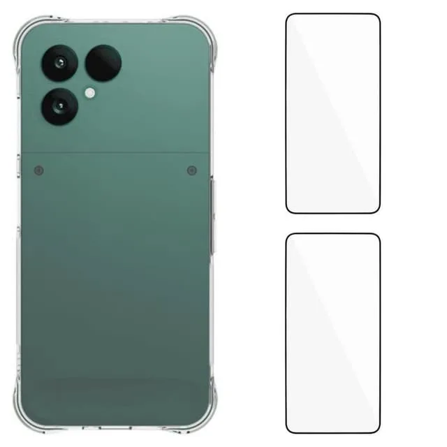 För Fairphone 6 Fodral TPU-telefonskal med härdat glasskydd 2st glas