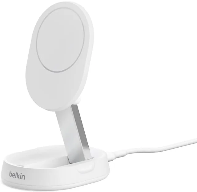Belkin BoostCharge Pro hopfällbar Qi2 laddningsplatta, vit