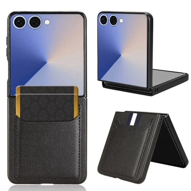 Skalo Samsung Z Flip7 Kortfack PU-Läder Skal