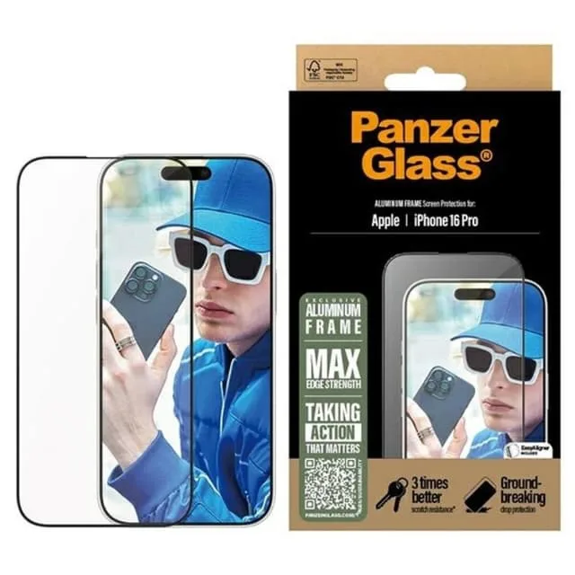 PanzerGlass iPhone 16 Pro Härdat Glas Skärmskydd Ultra-Wide Fit