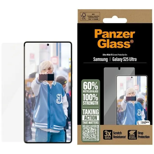 PanzerGlass Galaxy S25 Ultra Härdat Glas Skärmskydd Ultra-Wide Fit