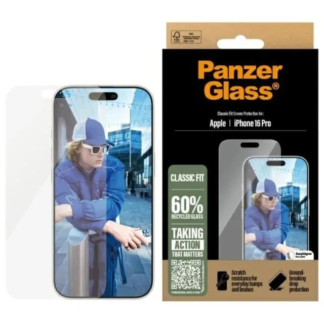 PanzerGlass iPhone 16 Pro Härdat Glas Skärmskydd Classic Fit