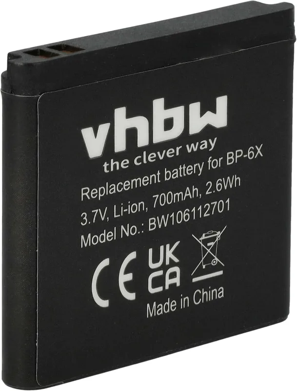 vhbw Li-Ion batteri 700 mAh (3,7 V) kompatibel med mobiltelefon, smartphone, Nokia 8800 Sirocco