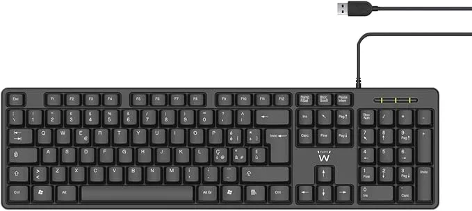 Ewent Professionellt tangentbord USB trådbundet, QWERTY italiensk layout, trådbundet tangentbord för PC/Notebook/bärbar dator, Mac/Windows, svart