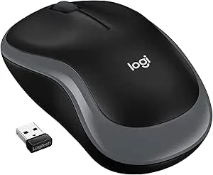 Logitech M185 Trådlös Mus, 2,4 GHz med en liten USB-mottagare,12 månaders batteritid, 1000 DPI optisk spårning, ambidextrous form, kompatibel med PC, Mac, bärbar dator
