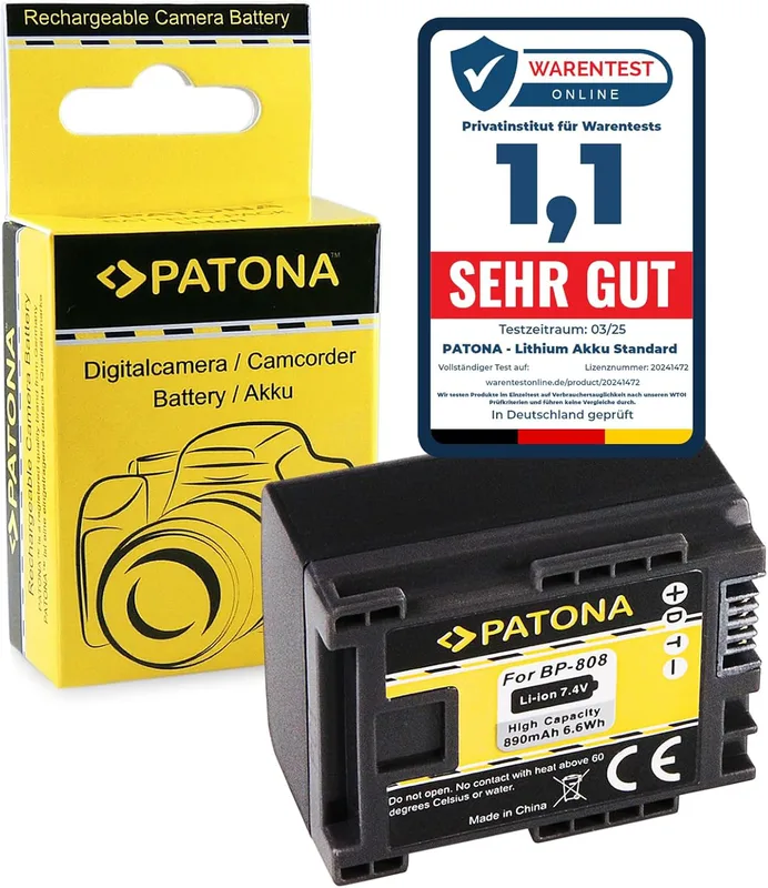 PATONA batteriladdare för Canon BP-808