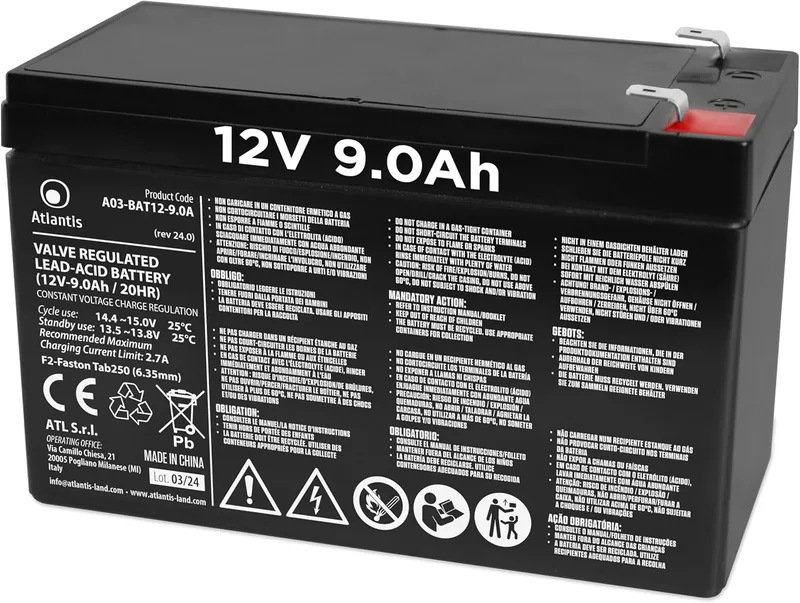 Atlantis Land-BAT12 – 9.0 A UPS batteri