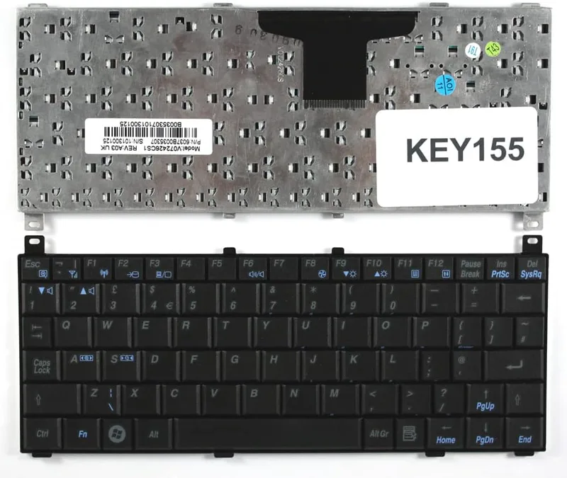 Keyboards4Laptops Storbritannien svart ersättning laptop tangentbord kompatibelt med Toshiba Mini NB100-SP2802C