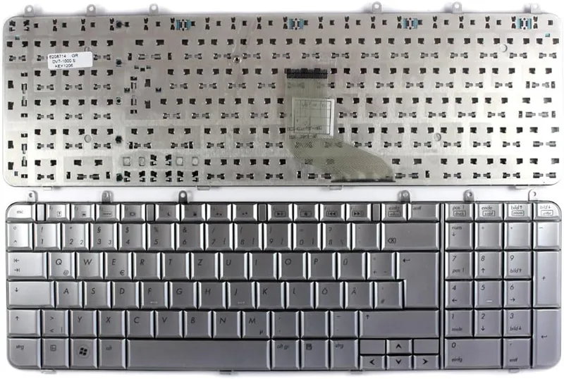 Keyboards4Laptops Tyska Silver Ersättningstangentbord för bärbara datorer Kompatibel med HP Pavilion DV7-1115EB