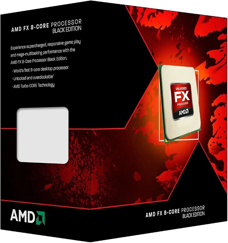 AMD FD8300WMHKBOX CPU-skrivbordsprocessor – svart (Vishera 8-Core, 3,3 GHz, uttag AM3+, 95 watt)