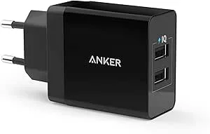 Anker 24W 2-portars USB väggladdare Universal USB-adapter med PowerIQ-teknik för iPhone iPad, Samsung Galaxy/Note, LG, Nexus etc