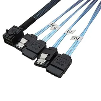Cableernen intern HD Mini SAS (SFF-8643-värd) till 4 x SATA (mål) hårddiskkabel (0,5 m)